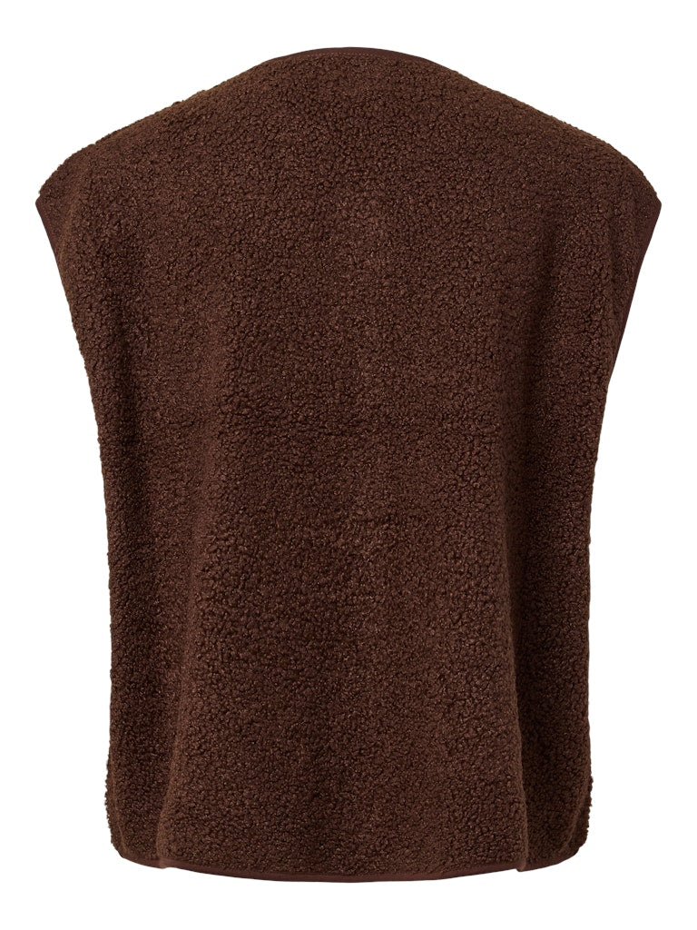 PCKatty Teddy Vest Chicory Coffee