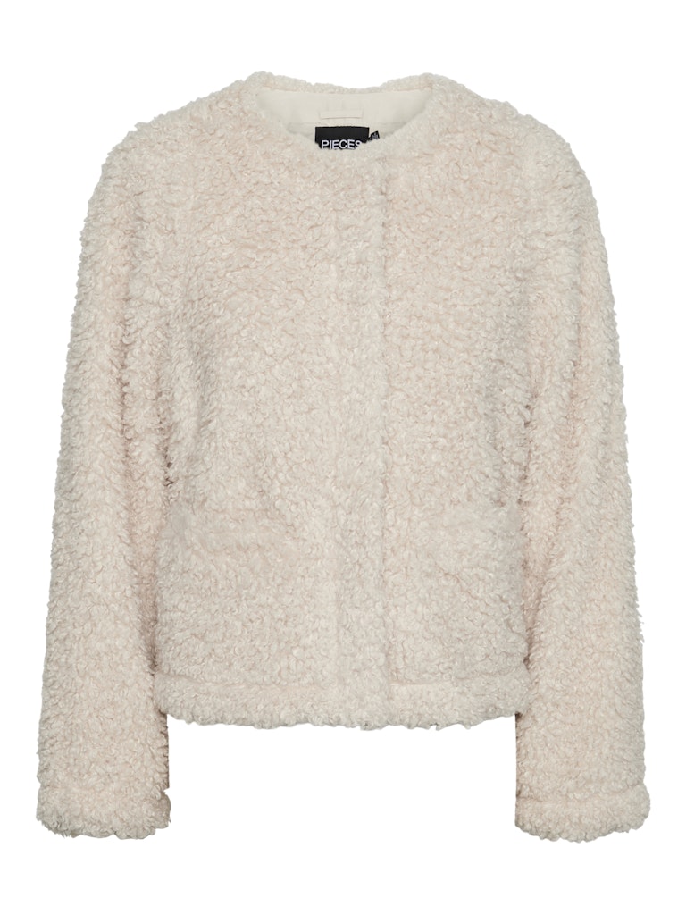 PCNoisella Short Teddy Jacket Birch