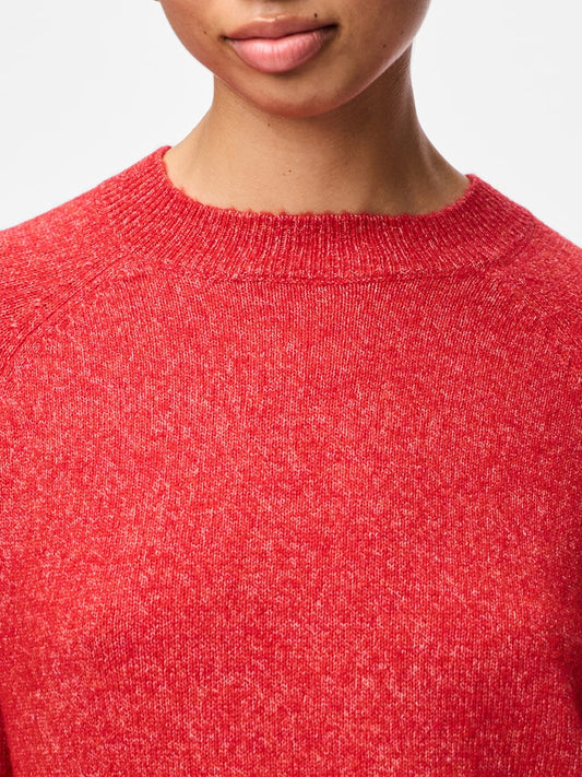 PCJuliana LS O-Neck Knit Goji Berry