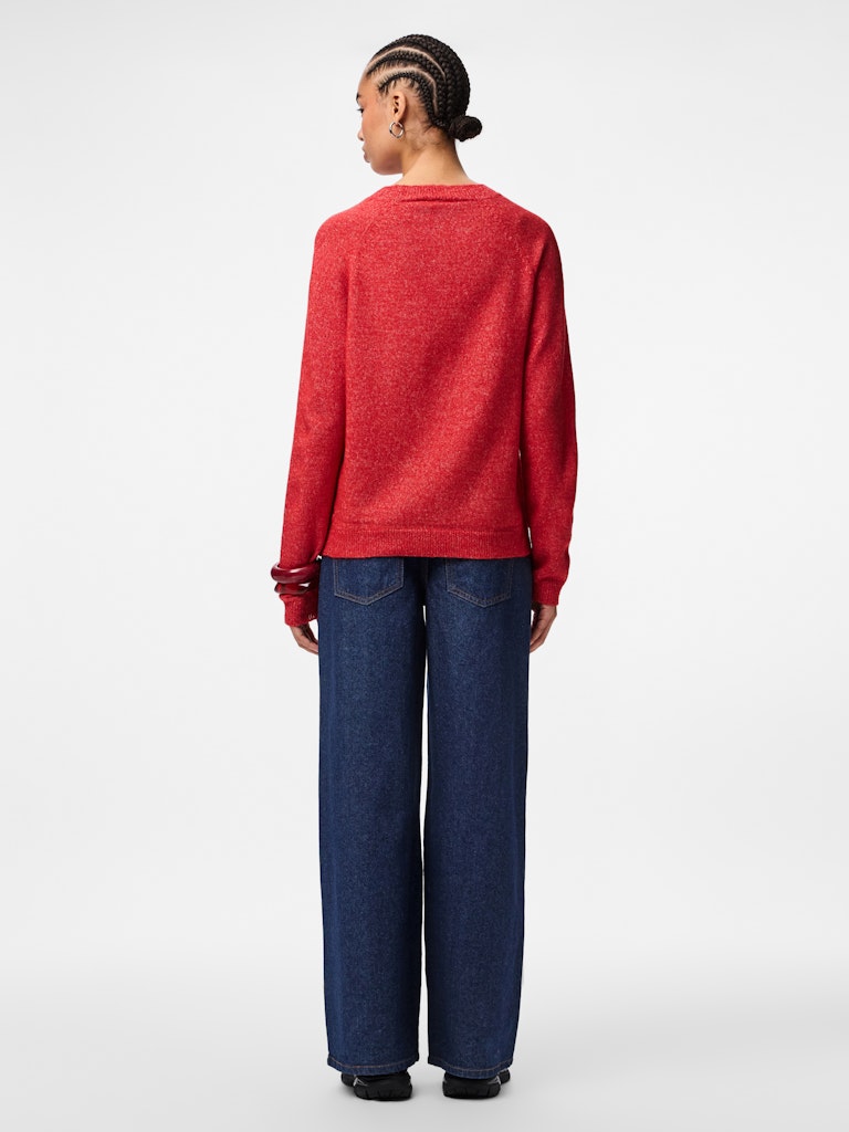 PCJuliana LS O-Neck Knit Goji Berry