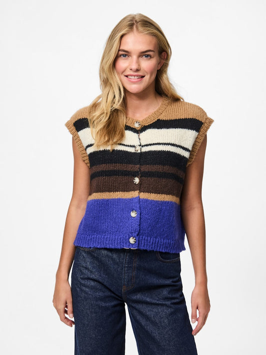 PCJida SL O-Neck Knit Gillet Toasted Coconut