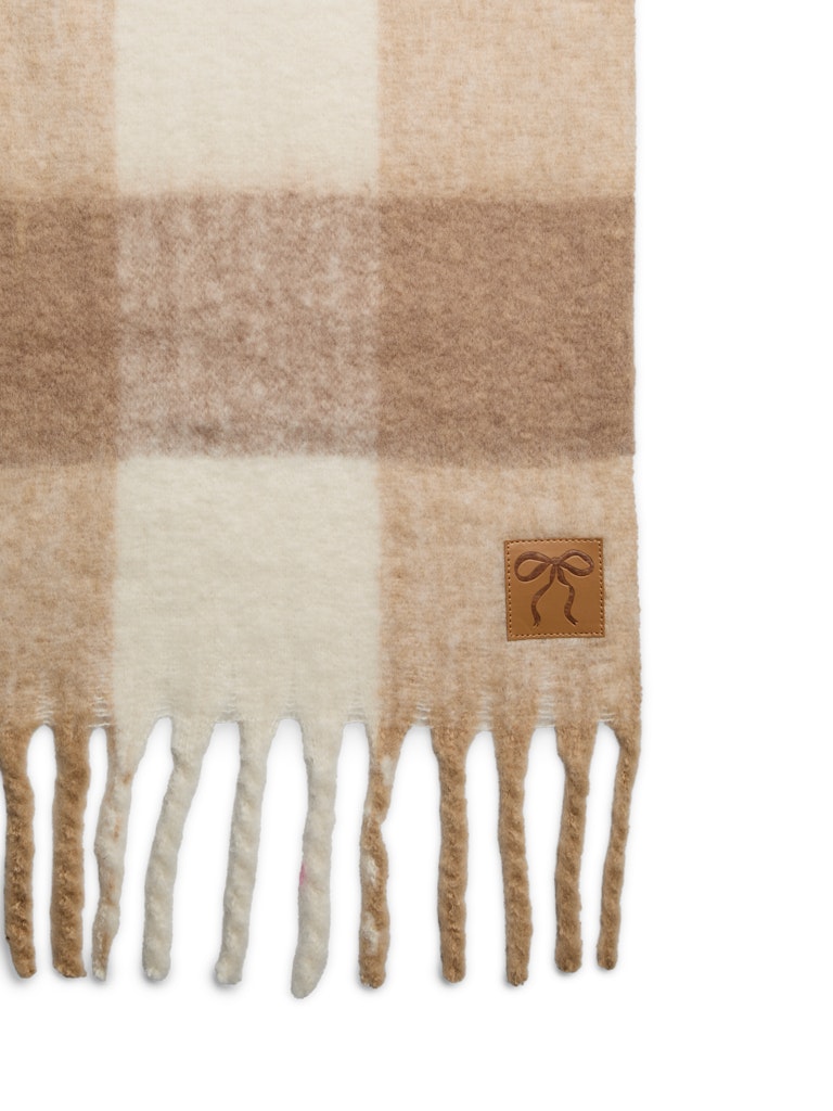 PCJuline Long Scarf Greige Check