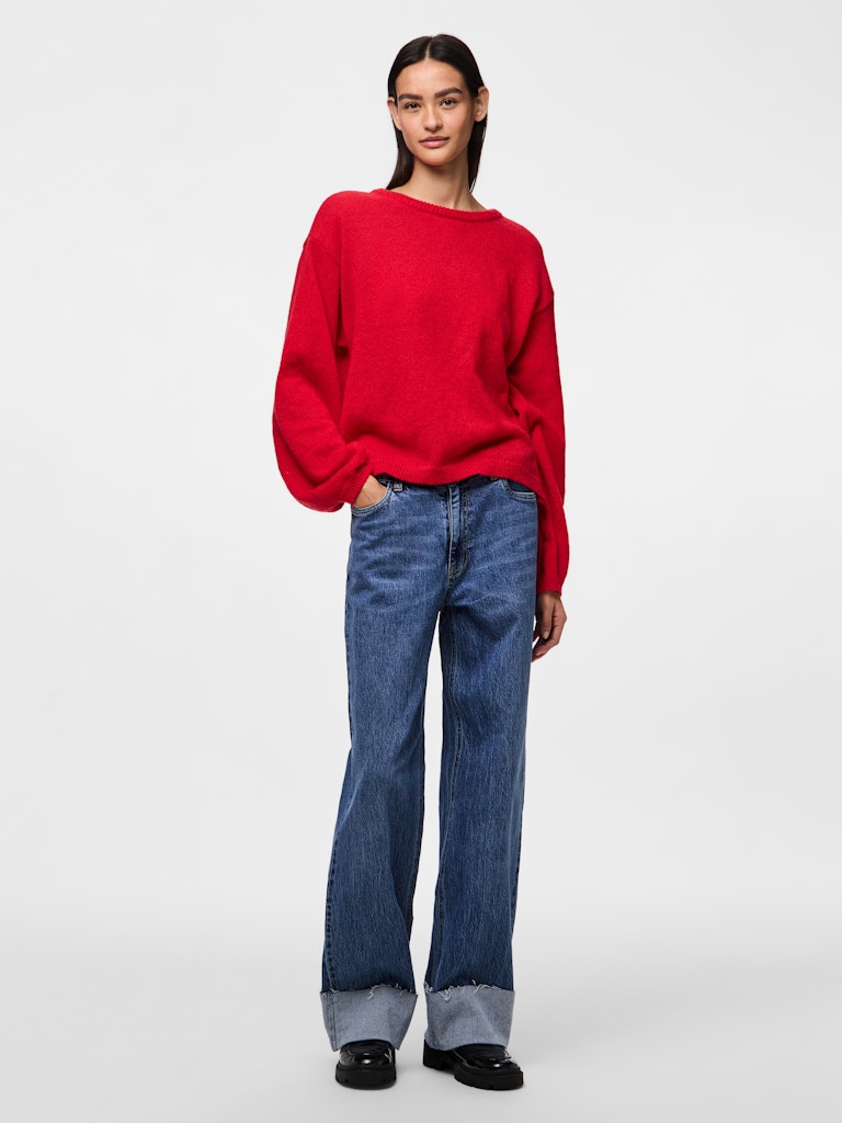 PCIda LS O-Neck Knit High Risk Red