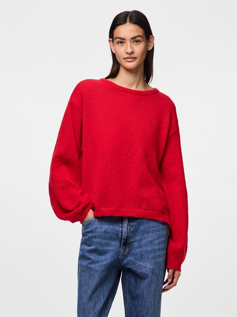 PCIda LS O-Neck Knit High Risk Red