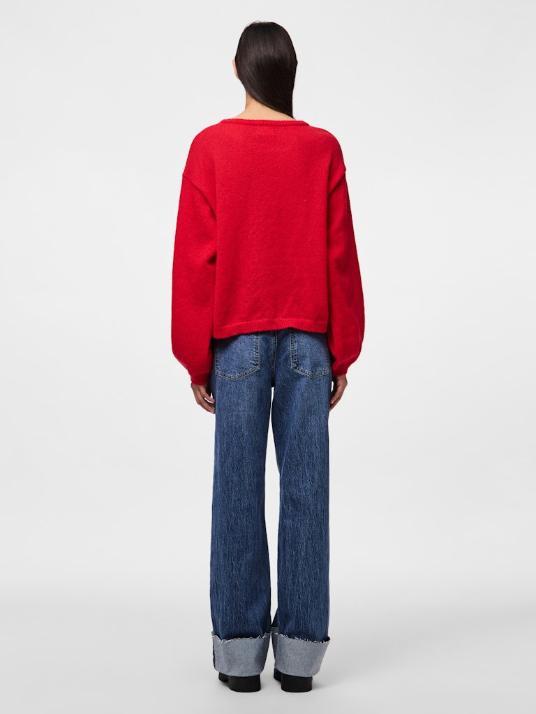 PCIda LS O-Neck Knit High Risk Red