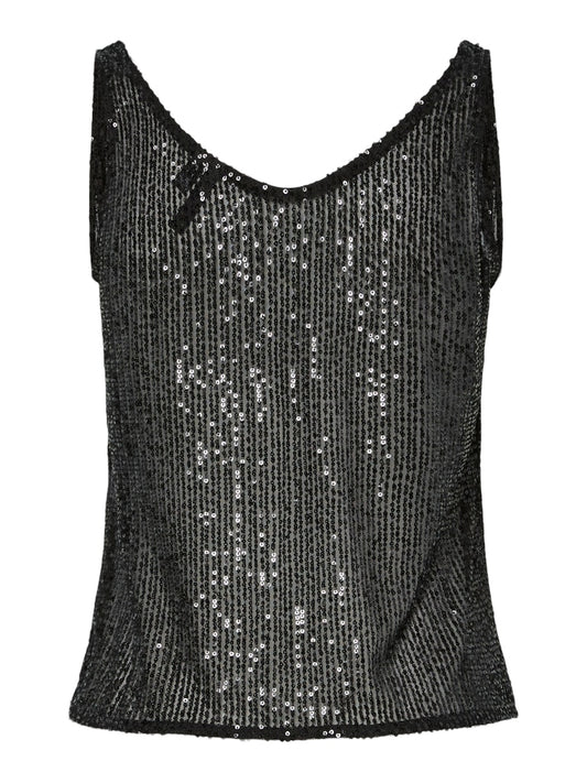 PCJack SL Sequins Tank Top Black