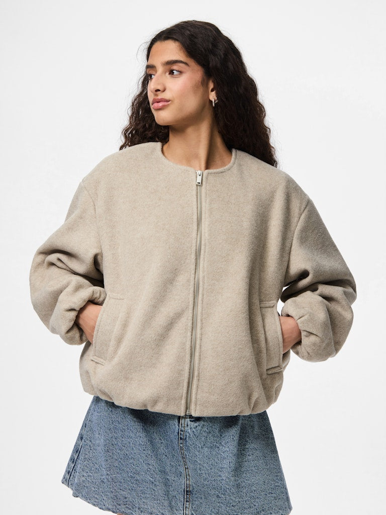 PCAnna Bomber Jacket Beige