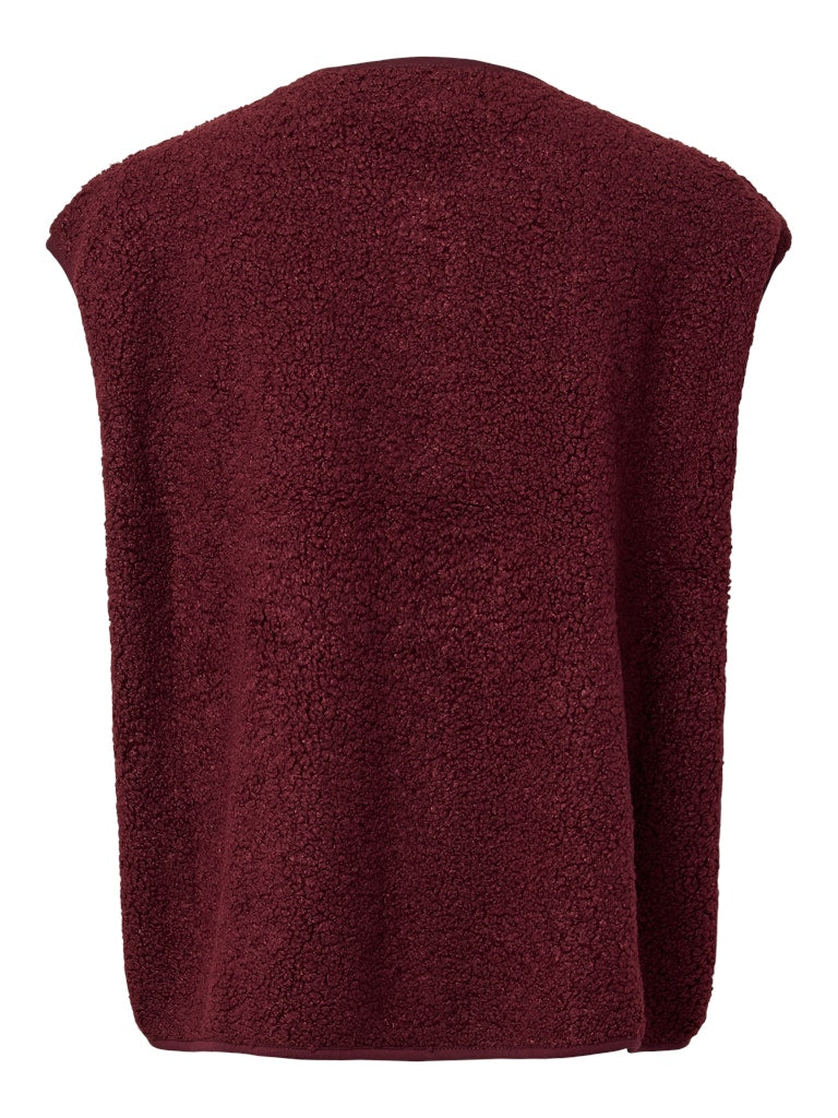 PCKatty Teddy Vest Tawny Port