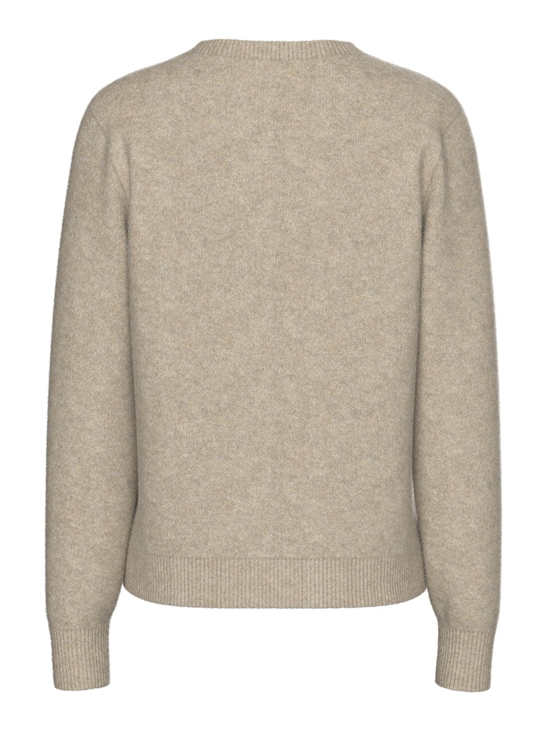 PCMalou LS Knit Cardigan Taupe Grey