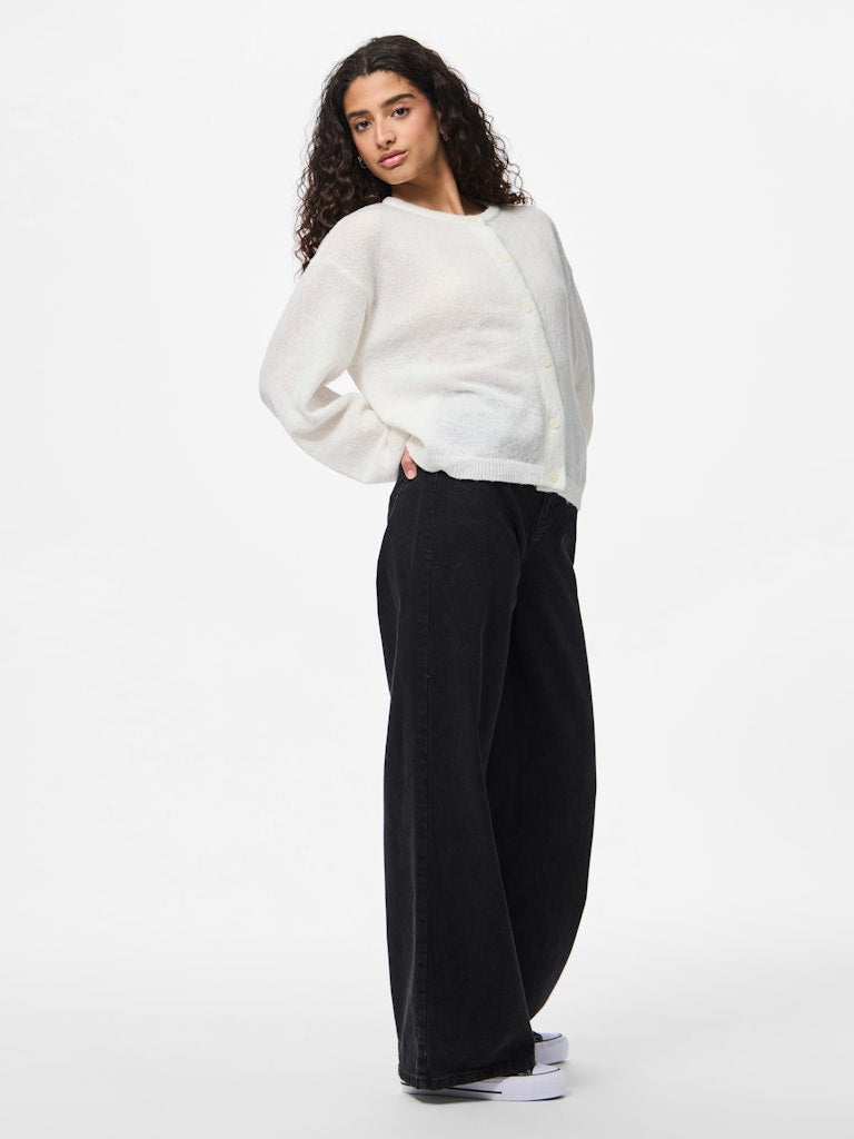 PCIda LS O-Neck Knit Cardigan Cloud Dancer