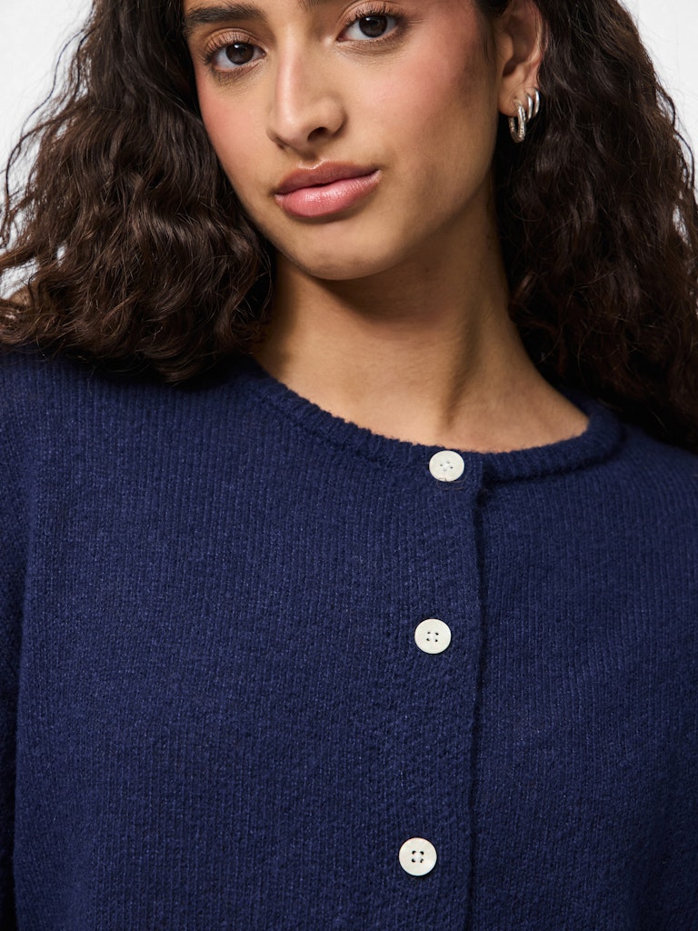PCIda LS O-Neck Knit Cardigan Maritime Blue