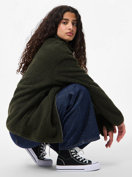 PCSadia LS Teddy Jacket Forest Night