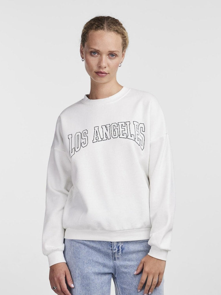 PCFreya LS Oversize Sweat Bright White