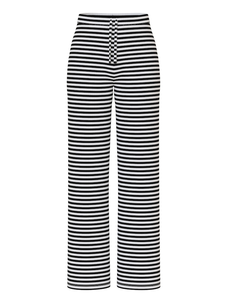 PCLaya MW Wide Pants White Stripes