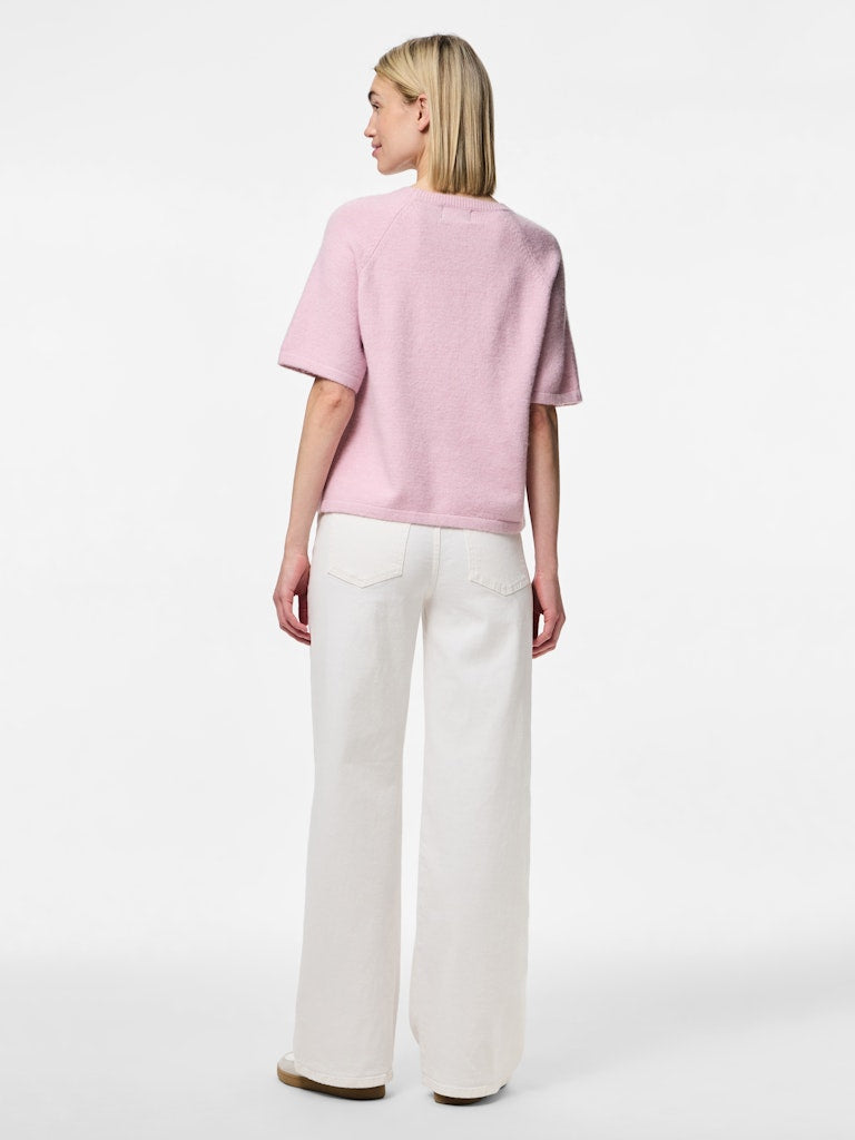 PCMikela SS O-Neck Knit Dawn Pink