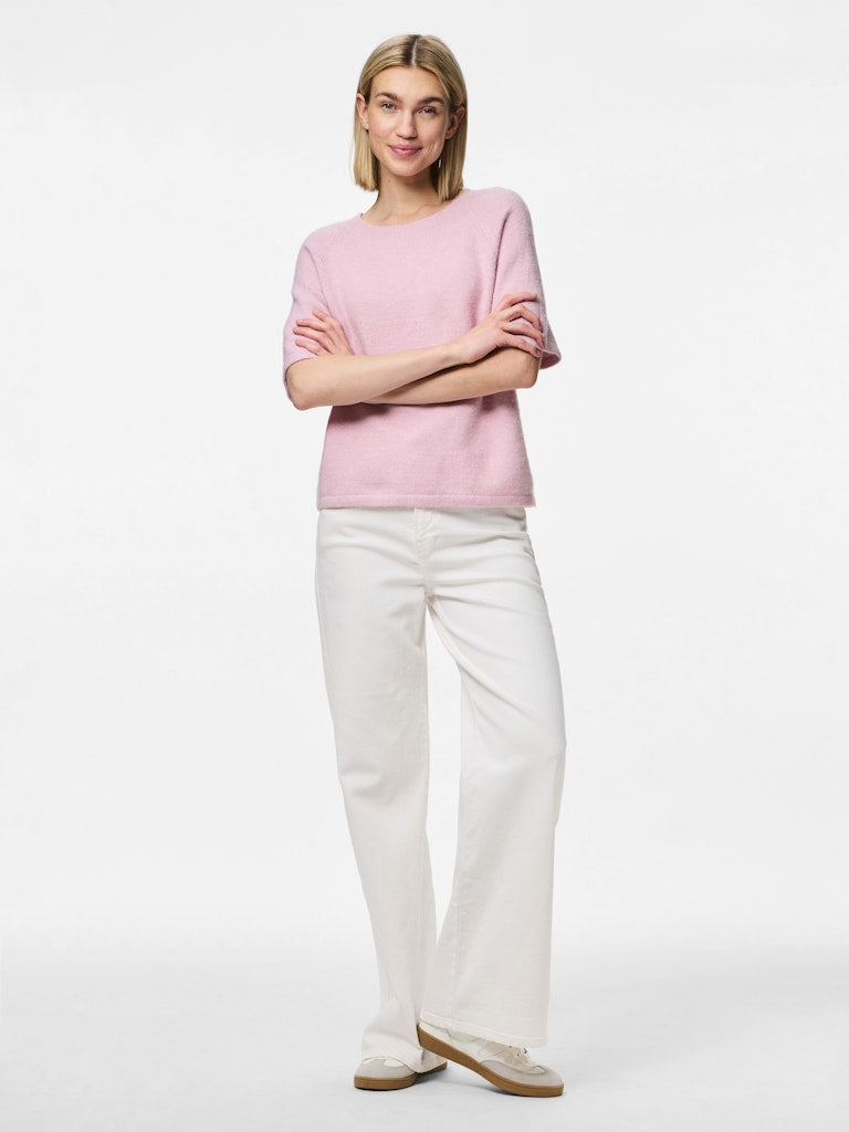 PCMikela SS O-Neck Knit Dawn Pink