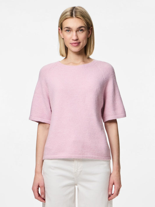PCMikela SS O-Neck Knit Dawn Pink