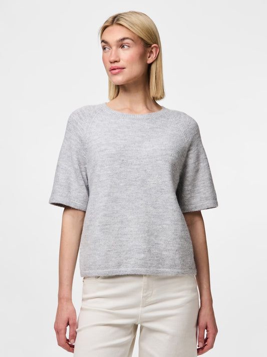 PCMikela SS O-Neck Knit LGM