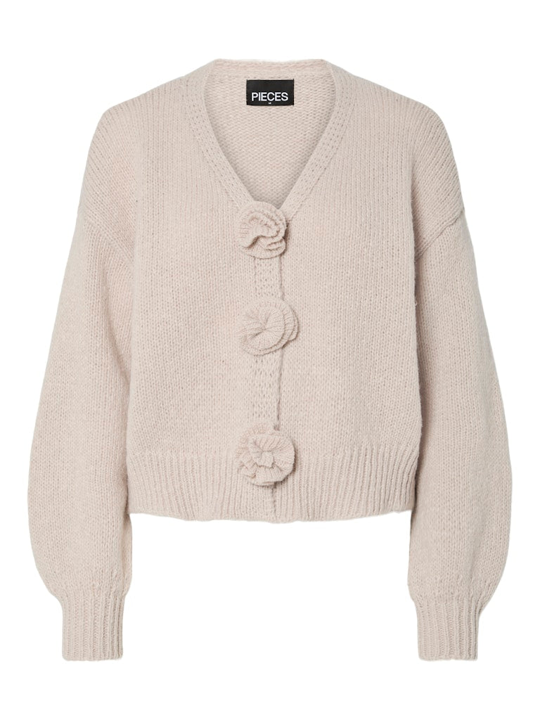 PCFatima LS Knit Cardigan Silver Gray