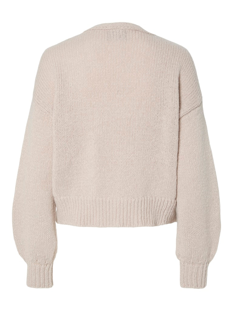 PCFatima LS Knit Cardigan Silver Gray