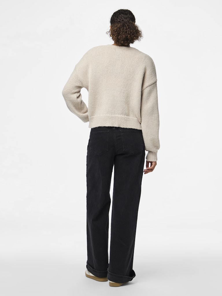 PCFatima LS Knit Cardigan Silver Gray