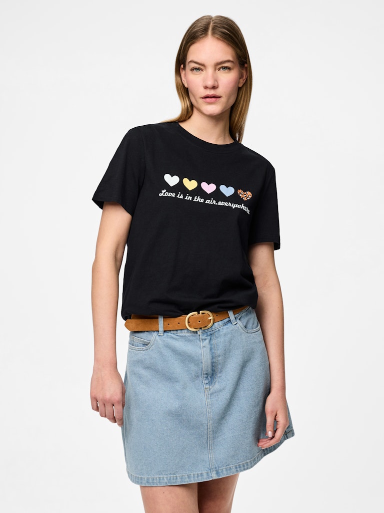 PCMaria SS O-Neck Tee Black