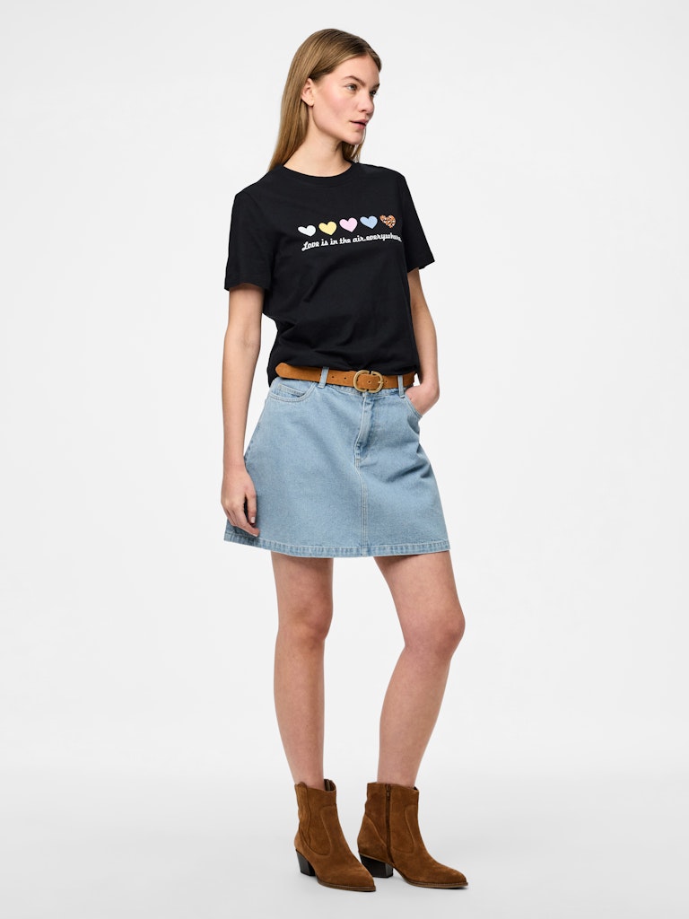 PCMaria SS O-Neck Tee Black