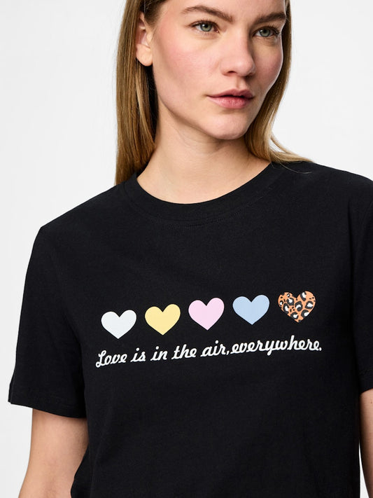 PCMaria SS O-Neck Tee Black