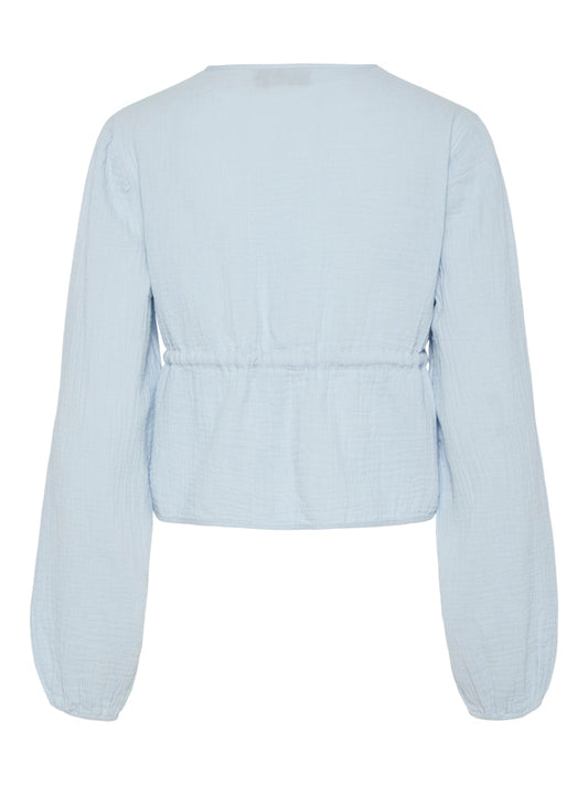 PCAstina LS V-Neck Top Cashmere Blue