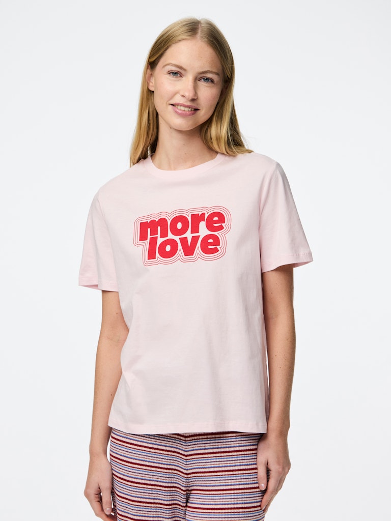 PCTamera SS Printed T-Shirt Pink