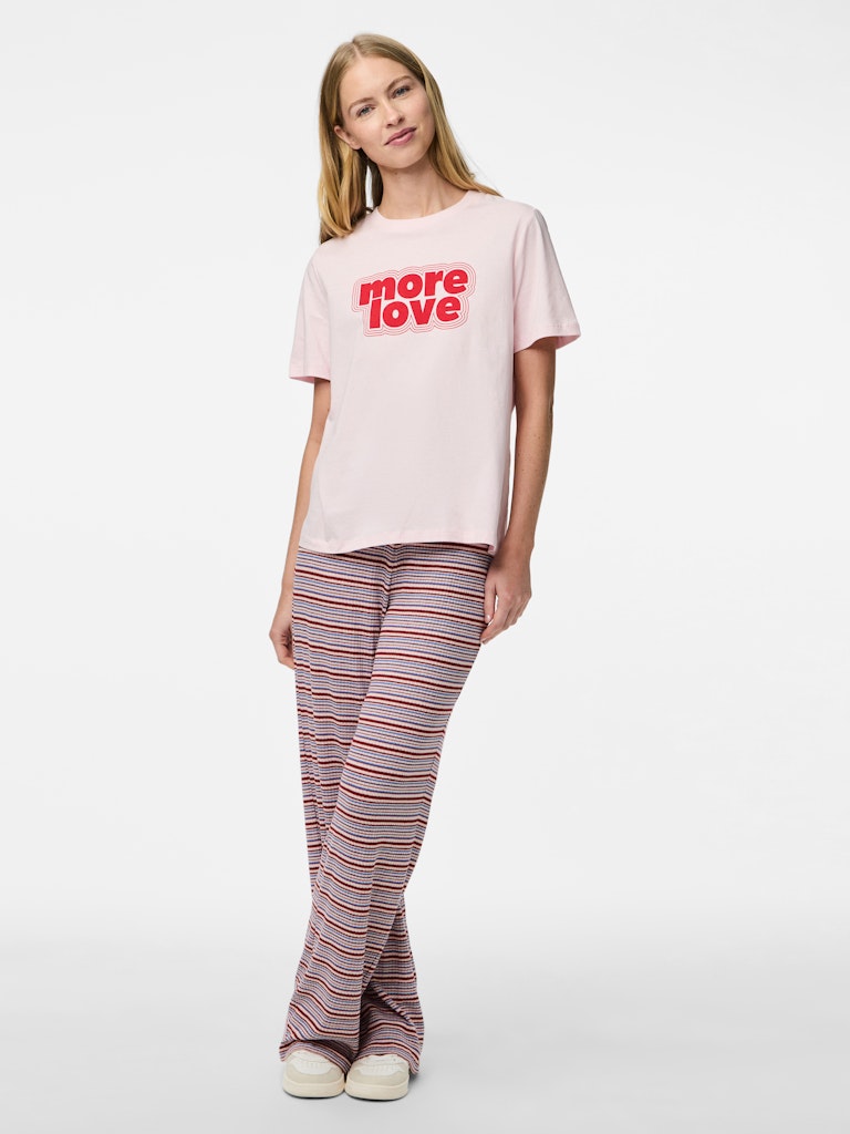 PCTamera SS Printed T-Shirt Pink