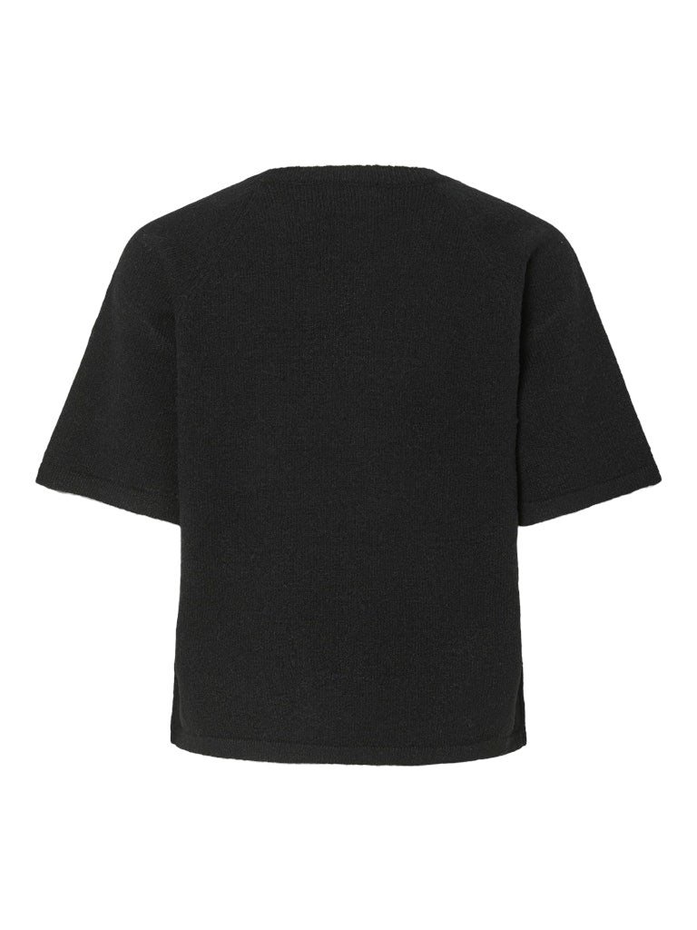 PCMikela SS O-Neck Knit BLack