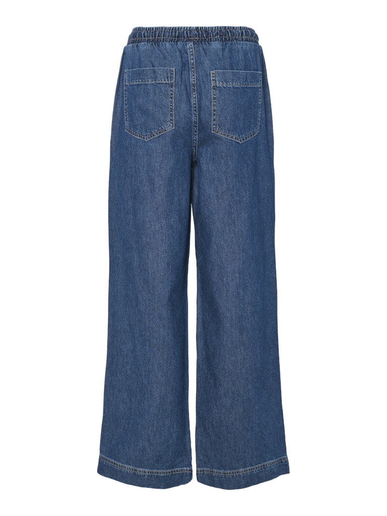 PCTari MW Pull Up Denim Pants Dark Blue