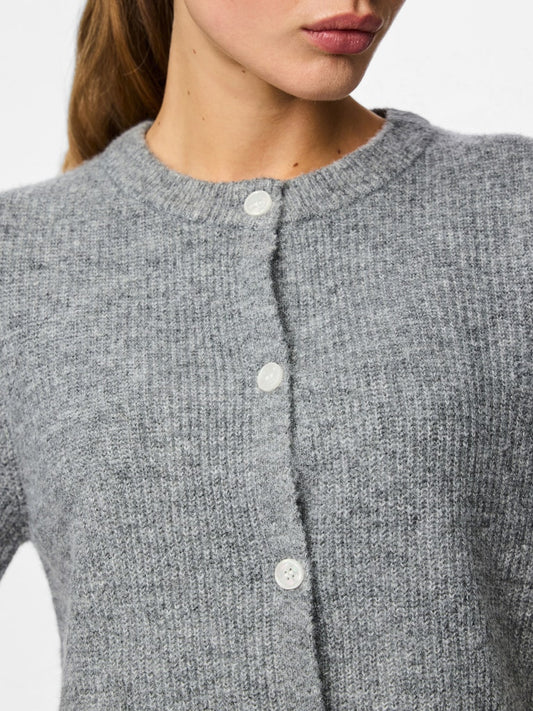 PCSilly SS O-Neck Knit Cardigan LGM