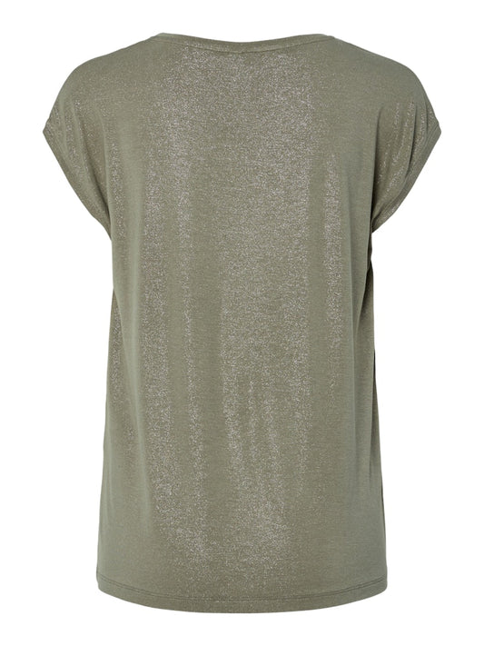 PCAlice SS Glitter Tee Deep Lichen Green