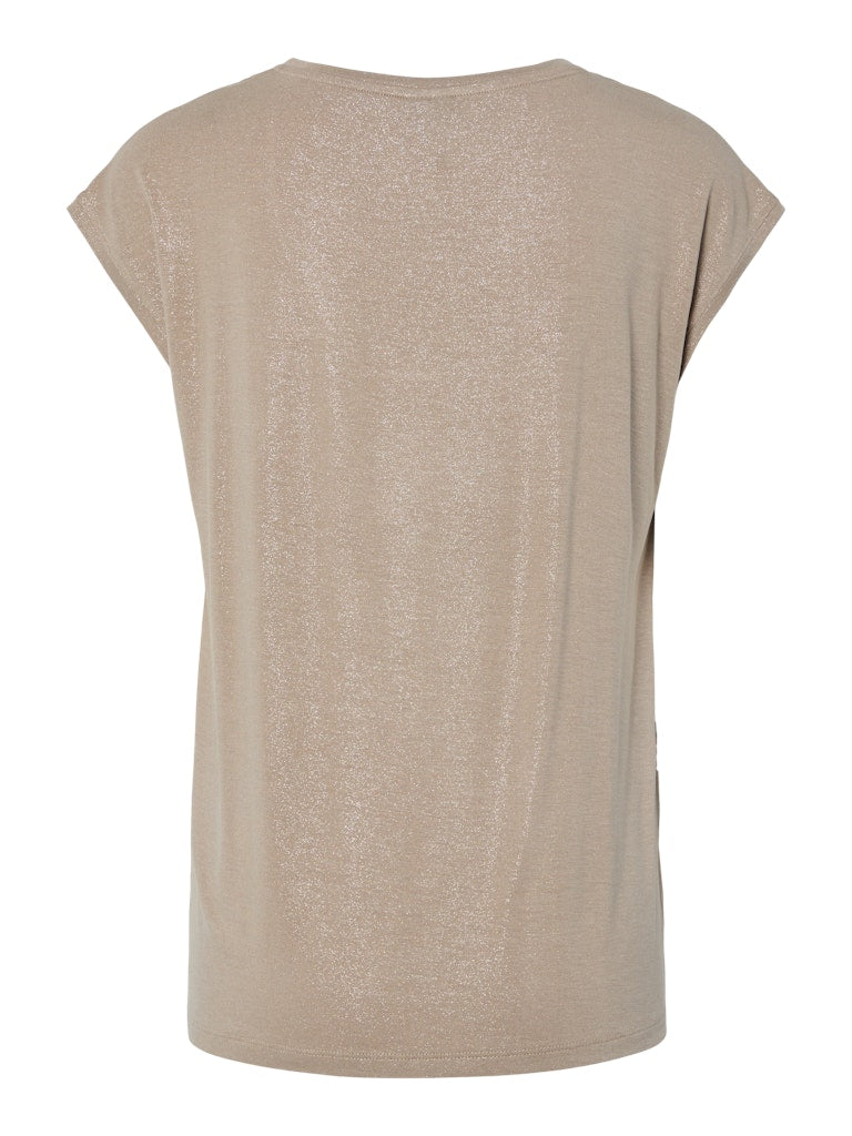 PCAlice SS Glitter Tee Greige