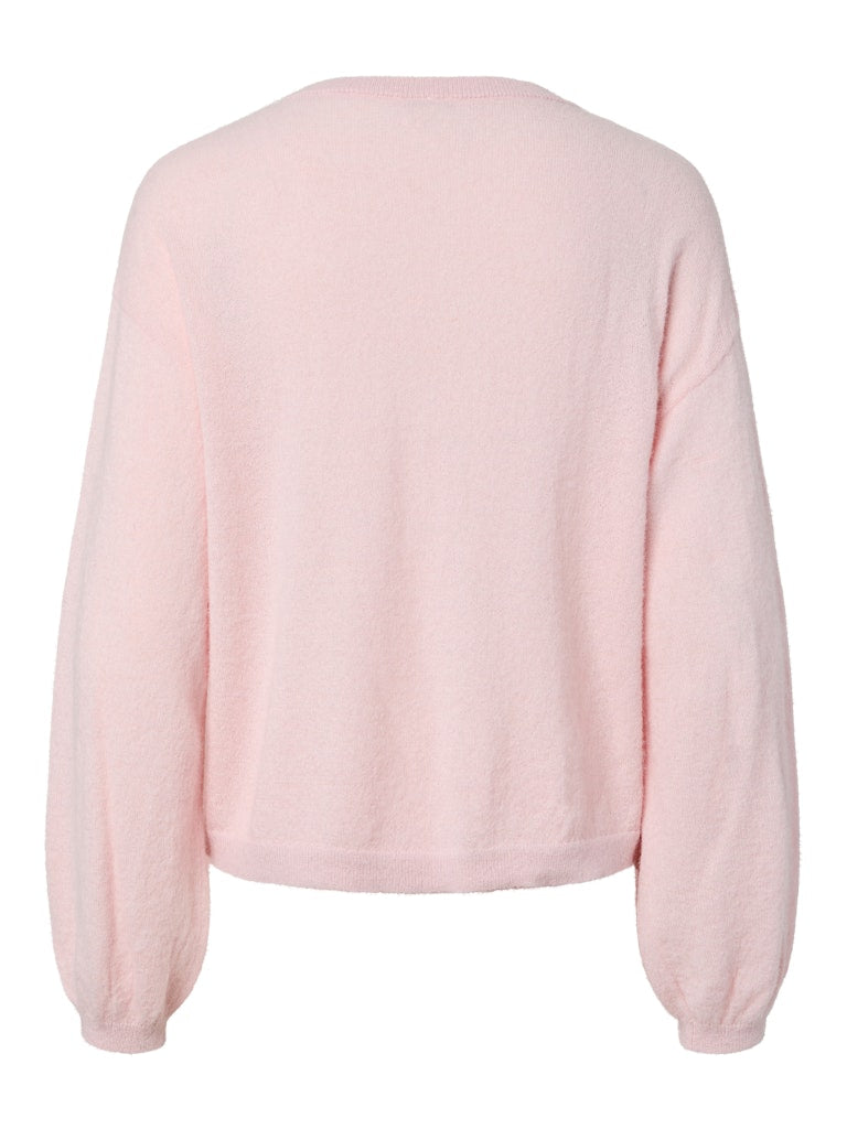 PCNaomi LS O-Neck Knit Cardigan Roseate Spoonbill