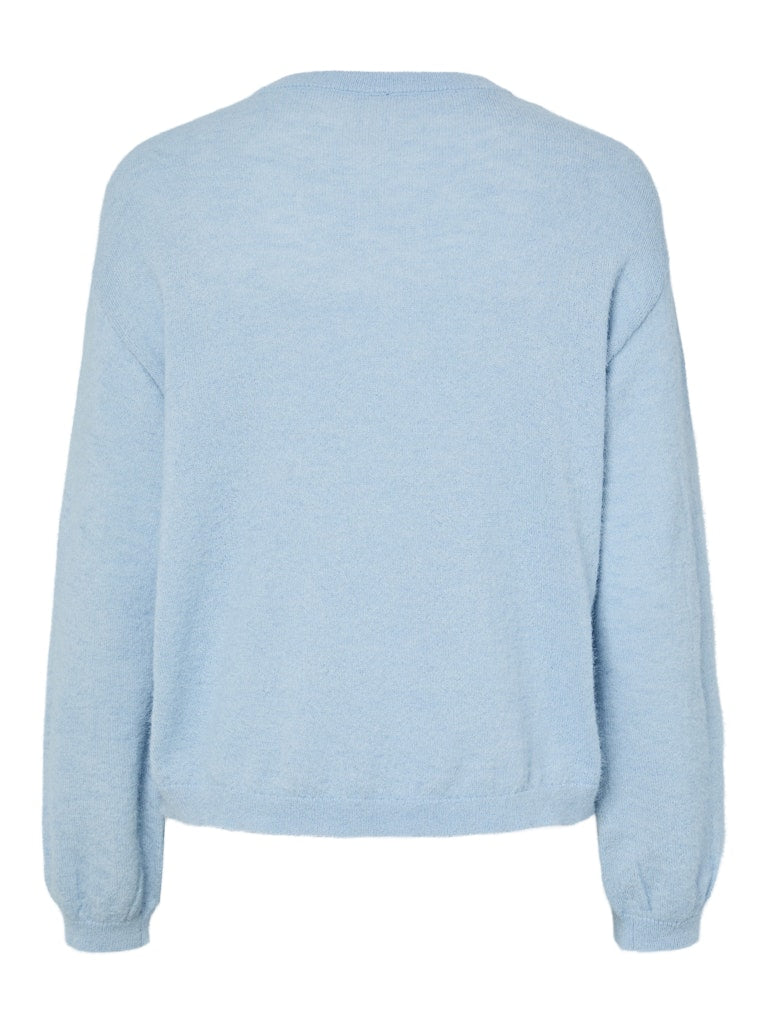 PCNaomi LS O-Neck Knit Cashmere Blue