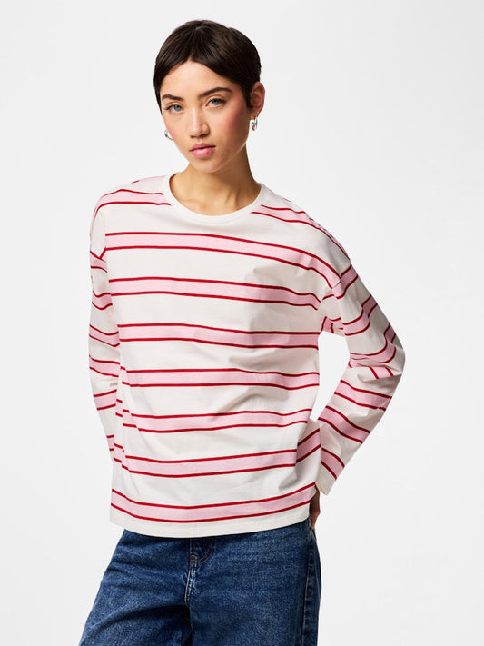 PCMila LS Loose Tee Roseate Spoonbill