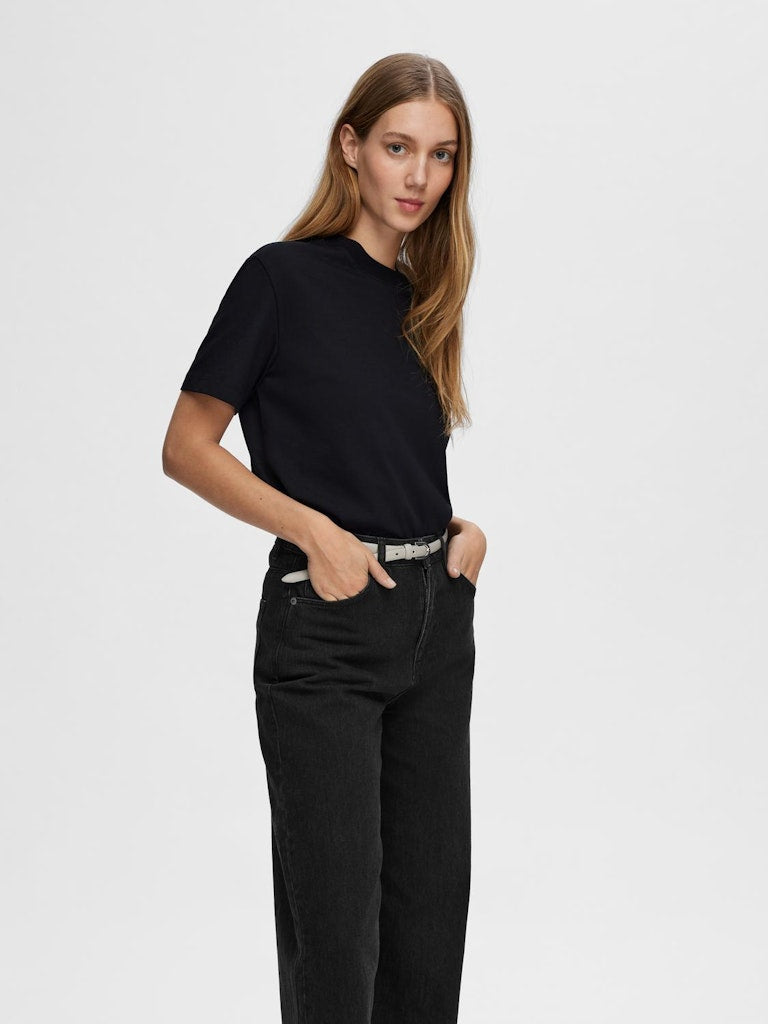 SLFEssential SS Boxy Tee Black