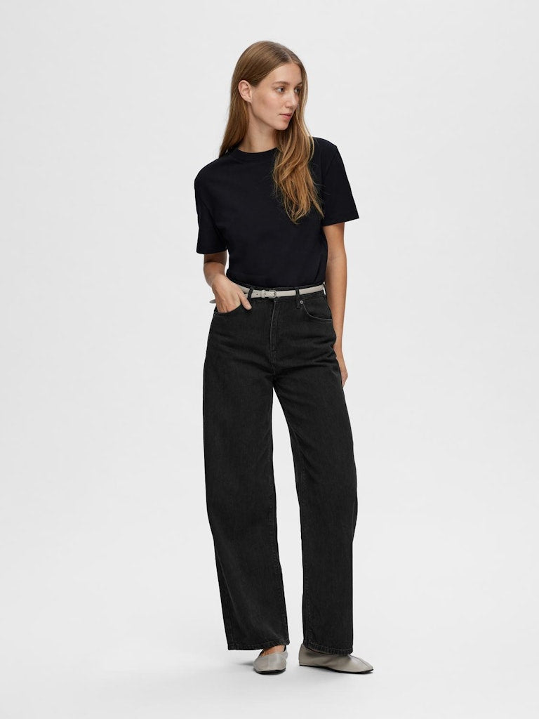 SLFEssential SS Boxy Tee Black