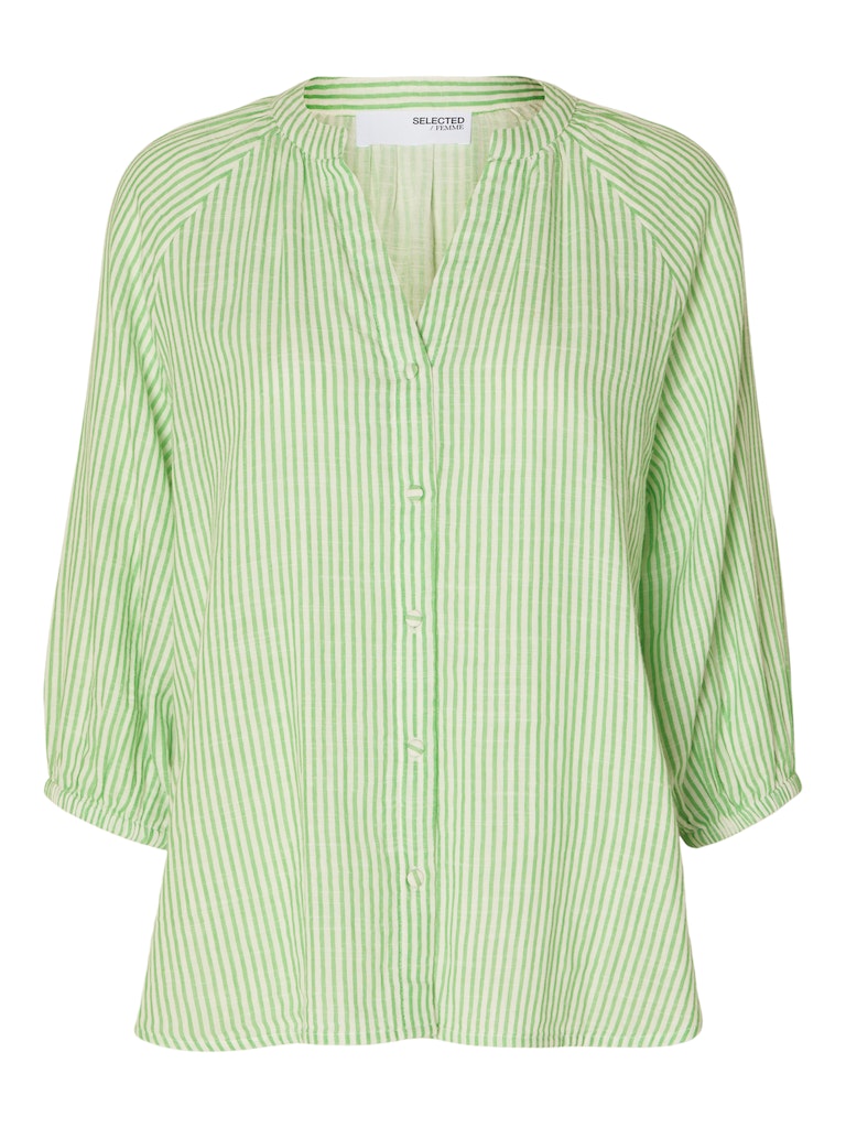 SLFAlberta 3/4 Stripe Shirt Classic Green