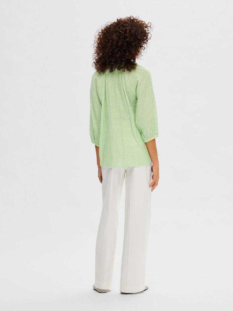 SLFAlberta 3/4 Stripe Shirt Classic Green