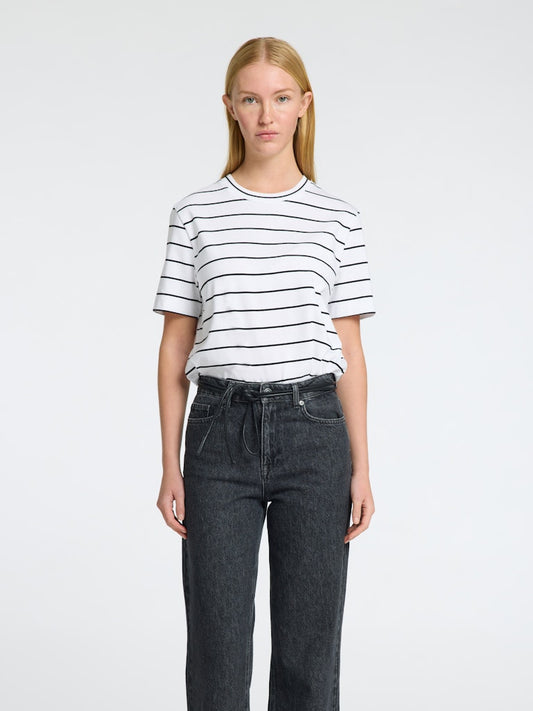 SLFEssential Striped Boxy Tee Bright White