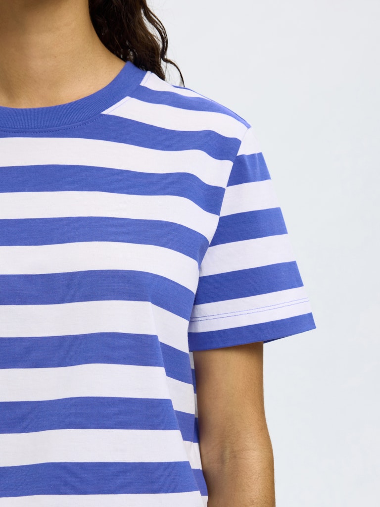 SLFEssential Striped Boxy Tee Dazzling Blue
