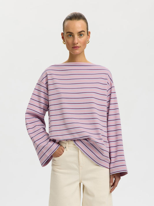 SLFPolly LS Boatneck Tee Bleached Mauve