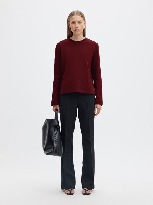 SLFEssential LS Boxy Tee Tawny Port