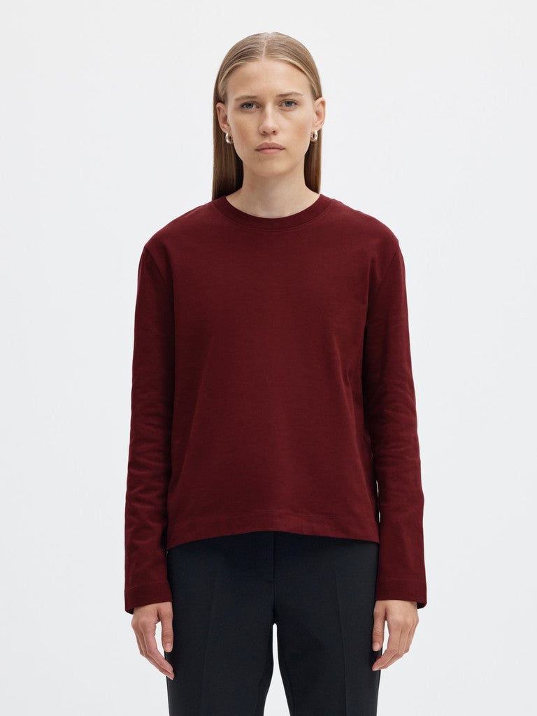 SLFEssential LS Boxy Tee Tawny Port