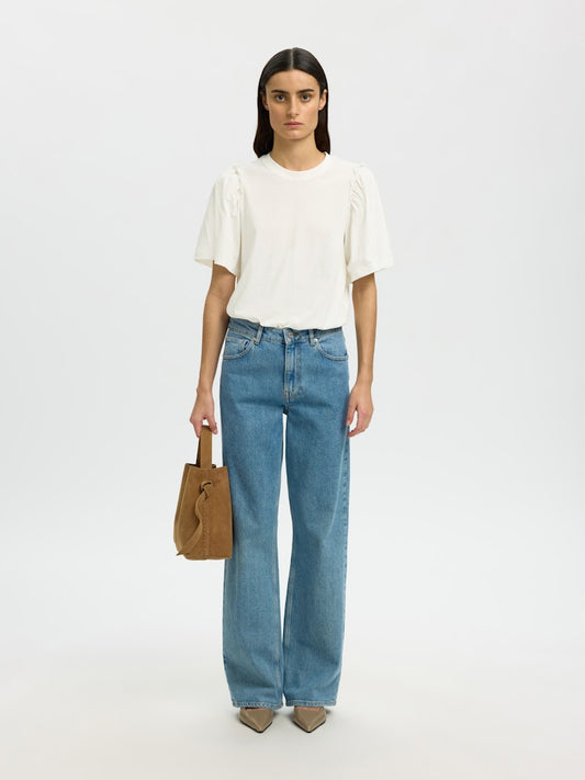 SLWPenelope 2/4 Ruffle Tee Snow White