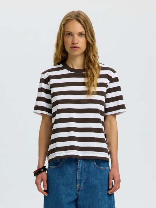 SLFEssential Striped Boxy Tee Delicioso